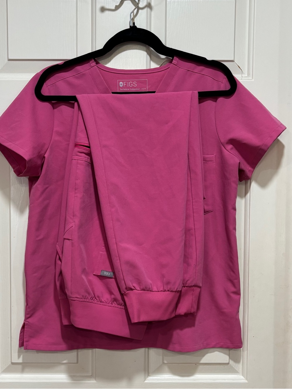 FIGS F**kng Pink Scrub Top - V-Neck Pocket Tee